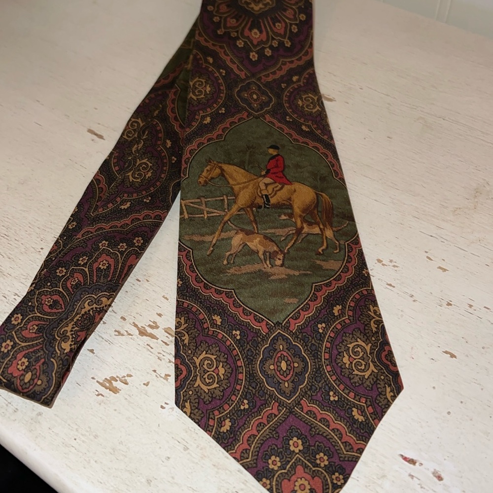 Hand made Silk Equestrian hunting horse made in USA tie